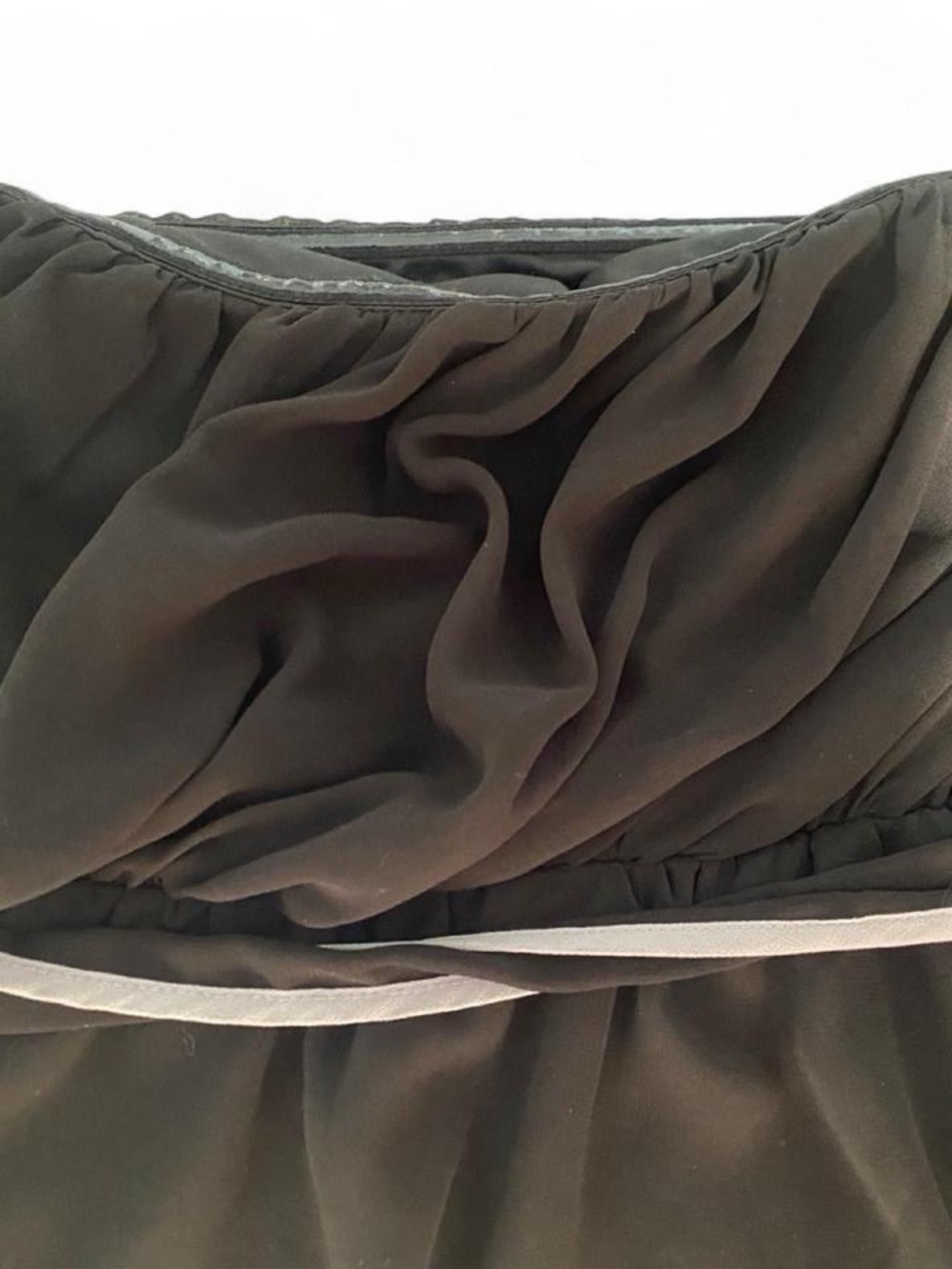 Black and Gray Strapless Dress with Sash - Picture 2 of 5